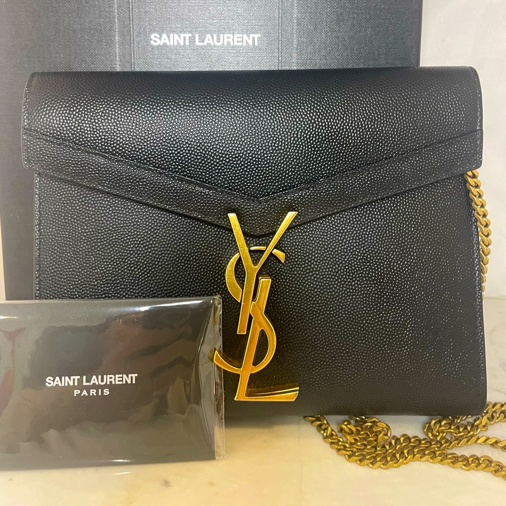 Saint Laurent Cassandra Leather Shoulder Bag w/original box and card.